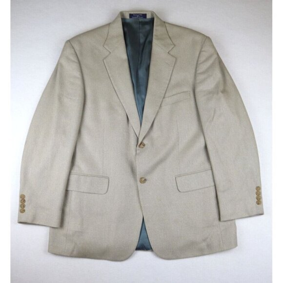 Lands' End Other - LANDS' END - MEN'S BEIGE SILK WOOL BLEND BLAZER JACKET - SIZE 42R